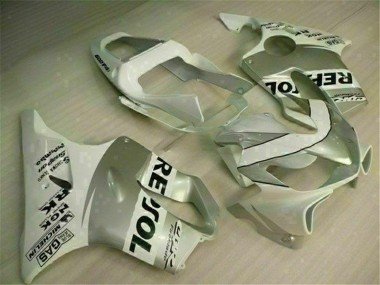 White Silver 2001-2003 Honda CBR600 F4i Motorcycle Fairings