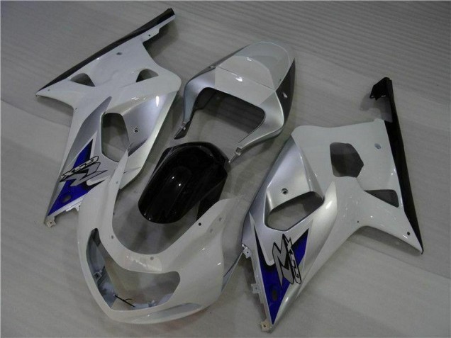 White Silver 2001-2003 Suzuki GSXR 600/750 Motorcycle Fairings White Silver 2001-2003 Suzuki GSXR 600/750 Motorcycle Fairings