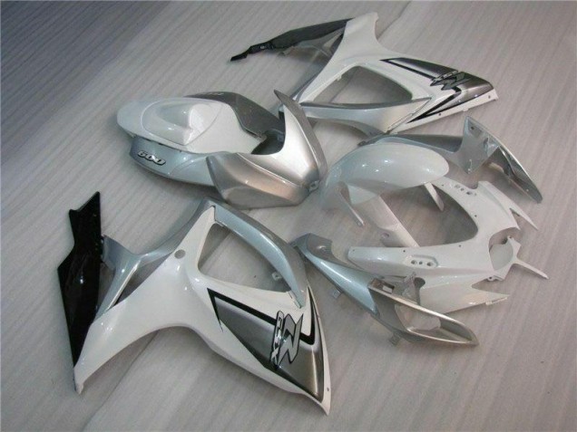 White Silver 2006-2007 Suzuki GSXR 600/750 Full Motorcycle Fairing Kits White Silver 2006-2007 Suzuki GSXR 600/750 Full Motorcycle Fairing Kits