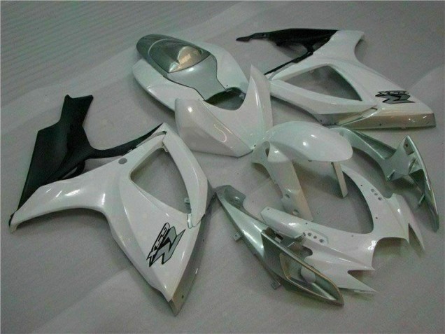 White Silver 2006-2007 Suzuki GSXR 600/750 Motorcycle Bodywork White Silver 2006-2007 Suzuki GSXR 600/750 Motorcycle Bodywork