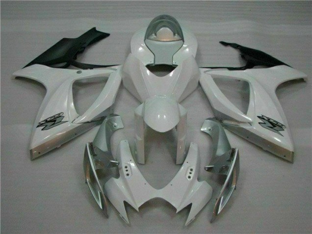 White Silver 2006-2007 Suzuki GSXR 600/750 Motorcycle Fairings White Silver 2006-2007 Suzuki GSXR 600/750 Motorcycle Fairings