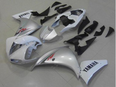 White Silver 2012-2014 Yamaha YZF R1 Motorcycle Fairings