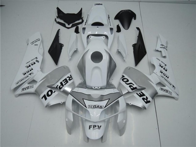 White Silver Black Repsol 2005-2006 Honda CBR600RR Motorcycle Fairings White Silver Black Repsol 2005-2006 Honda CBR600RR Motorcycle Fairings