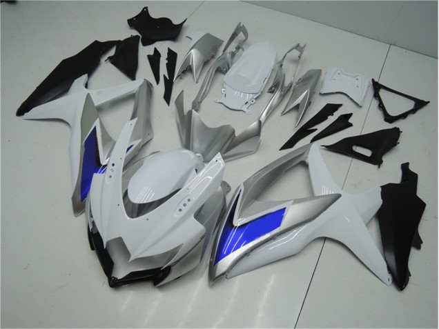 White Silver Blue 2008-2010 Suzuki GSXR 600/750 Motorcycle Fairings White Silver Blue 2008-2010 Suzuki GSXR 600/750 Motorcycle Fairings