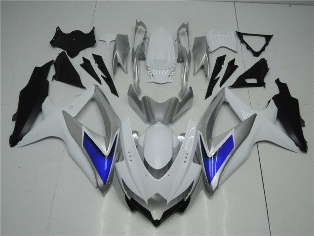 White Silver Blue 2008-2010 Suzuki GSXR 600/750 Motorcycle Fairings White Silver Blue 2008-2010 Suzuki GSXR 600/750 Motorcycle Fairings