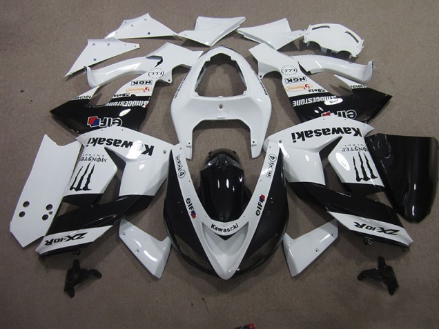 White Touch4 Monster 2006-2007 Kawasaki ZX10R Motorcycle Fairings White Touch4 Monster 2006-2007 Kawasaki ZX10R Motorcycle Fairings