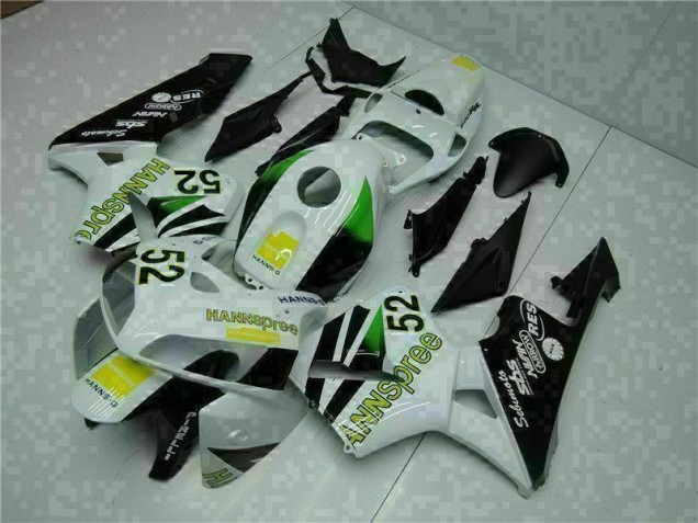 White Yellow Green 52 2005-2006 Honda CBR600RR Motorcycle Fairings White Yellow Green 52 2005-2006 Honda CBR600RR Motorcycle Fairings