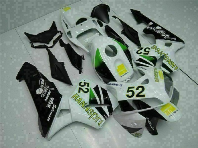 White Yellow Green 52 2005-2006 Honda CBR600RR Motorcycle Fairings White Yellow Green 52 2005-2006 Honda CBR600RR Motorcycle Fairings