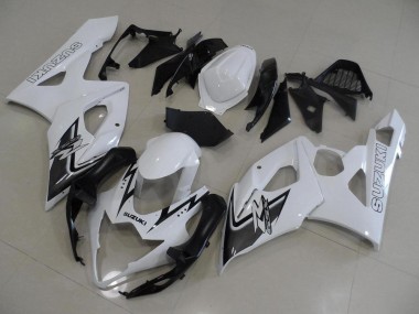 White and Black 2005-2006 Suzuki GSXR 1000 Motorcycle Fairings