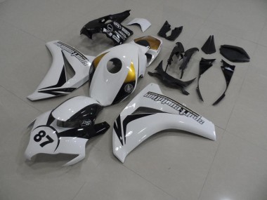 White and Black 87 2008-2011 Honda CBR1000RR Motorcycle Fairings