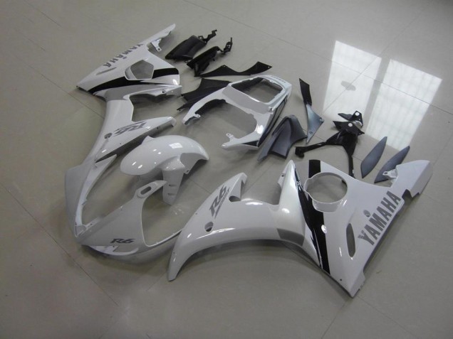 White and Grey Decals 2003-2005 Yamaha YZF R6 Motorcycle Fairings White and Grey Decals 2003-2005 Yamaha YZF R6 Motorcycle Fairings