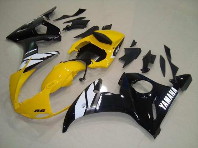 Yellow Black 2003-2005 Yamaha YZF R6 Motorcycle Fairings Yellow Black 2003-2005 Yamaha YZF R6 Motorcycle Fairings