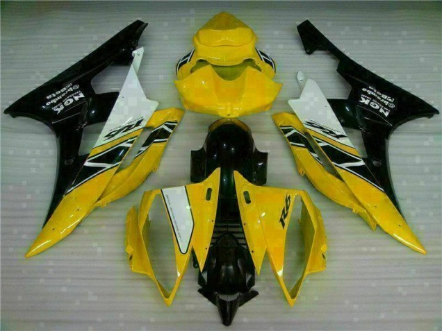 Yellow Black 2006-2007 Yamaha YZF R6 Motorcycle Fairing Yellow Black 2006-2007 Yamaha YZF R6 Motorcycle Fairing