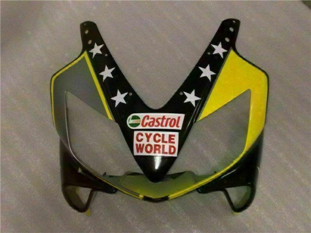 Yellow Black Castrol Cycle World 2001-2003 Honda CBR600 F4i Motorcycle Fairings Yellow Black Castrol Cycle World 2001-2003 Honda CBR600 F4i Motorcycle Fairings