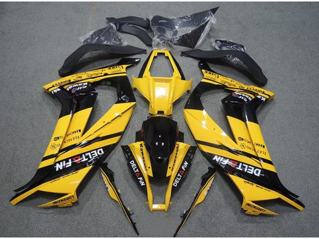 Yellow Black Delt Fin 2011-2015 Kawasaki ZX10R Motorcycle Fairings Yellow Black Delt Fin 2011-2015 Kawasaki ZX10R Motorcycle Fairings