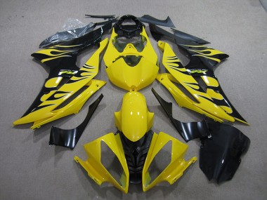 Yellow Black Flame 2008-2016 Yamaha YZF R6 Motorcycle Fairings