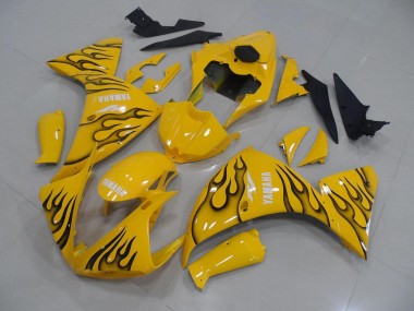 Yellow Black Flame 2012-2014 Yamaha YZF R1 Motorcycle Fairings
