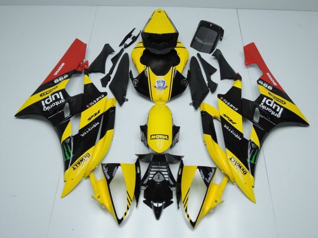 Yellow Black Monster 2006-2007 Yamaha YZF R6 Motorcycle Fairings Yellow Black Monster 2006-2007 Yamaha YZF R6 Motorcycle Fairings