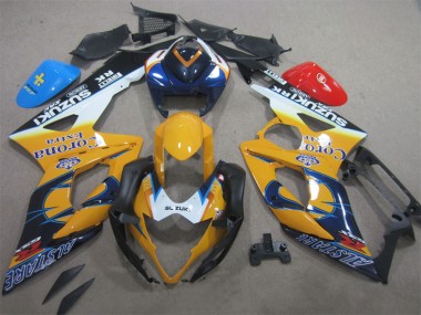 Yellow Blue Corona Extra 2005-2006 Suzuki GSXR 1000 Motorcycle Fairings