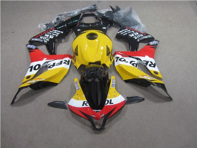 Yellow Red Black Repsol 2007-2008 Honda CBR600RR Motorcycle Fairings Yellow Red Black Repsol 2007-2008 Honda CBR600RR Motorcycle Fairings