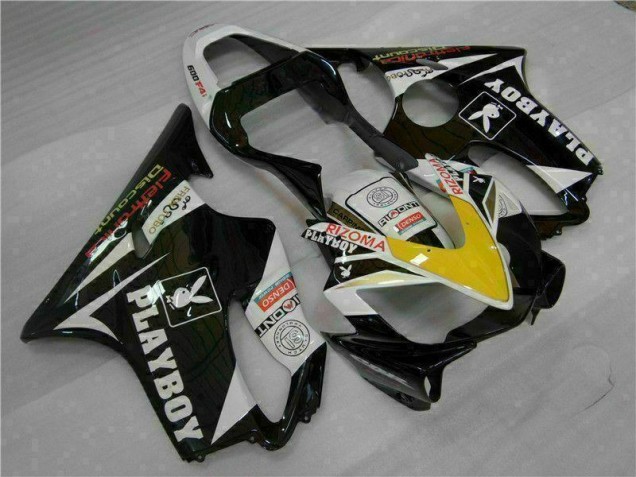 Yellow Silver Black Playboy 2001-2003 Honda CBR600 F4i Motorcycle Fairings Yellow Silver Black Playboy 2001-2003 Honda CBR600 F4i Motorcycle Fairings