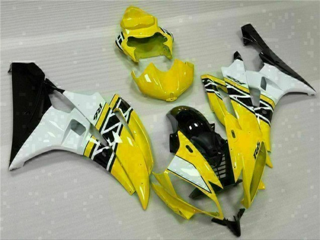 Yellow White Black 2006-2007 Yamaha YZF R6 Motorcycle Fairing Yellow White Black 2006-2007 Yamaha YZF R6 Motorcycle Fairing