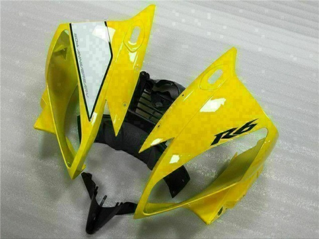 Yellow White Black 2006-2007 Yamaha YZF R6 Motorcycle Fairing Yellow White Black 2006-2007 Yamaha YZF R6 Motorcycle Fairing