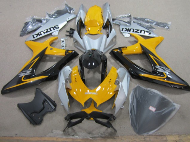 Yellow White Black 2008-2010 Suzuki GSXR 600 Motorcycle Fairings Yellow White Black 2008-2010 Suzuki GSXR 600 Motorcycle Fairings